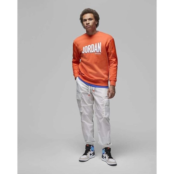 Nike Jordan Flight Men's MVP Wheaties Crew Sweater DV7588-817 Orange - Picture 8 of 13